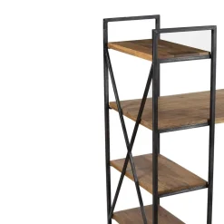 Online Bois & Chiffons Bureau avec étagère manguier stockholm noir - 130x60x130 cm