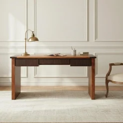 Bois & Chiffons Bureau en bois massif Acacia Moon Naturel - 140x70x76 cm