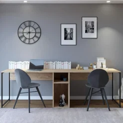 Wooden Art Bureau ikili calisma chêne - 240x74x60 cm