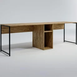 Wooden Art Bureau ikili calisma chêne - 240x74x60 cm