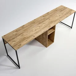 Wooden Art Bureau ikili calisma chêne - 240x74x60 cm
