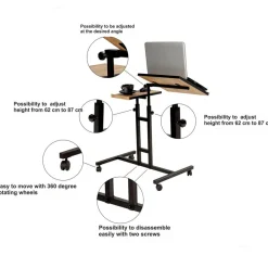 Wooden Art Bureau mobile à roulettes Glen 768 noir - 67x87x45.5 cm