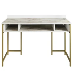 Homitis Bureau Tumata doré/blanc - 119.5x62x75.2 cm