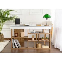 Homitis Bureau Vesper blanc/pin - 130x72x50 cm