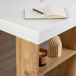 Homitis Bureau Vesper blanc/pin - 130x72x50 cm