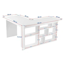 Homitis Bureau Vesper blanc/pin - 130x72x50 cm