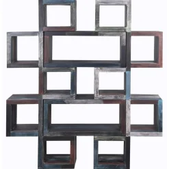 Hot Bois & Chiffons Caisson de bibliothèque manguier pushkar multicolore - 90x30x40 cm