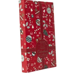 Home Deco Factory Calendrier de l'avent Photophores & Bougies Parfumées rouge - 21.7x37x4.2 cm