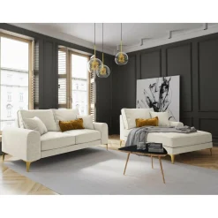 New Mazzini Sofas Canapé 2 places Madara beige clair - 172x102x90 cm