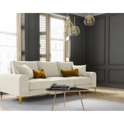 Hot Mazzini Sofas Canapé 3 places Madara beige clair - 222x102x90 cm