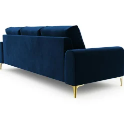 Mazzini Sofas Canapé 3 places velours madara bleu roi - 222x102x90 cm