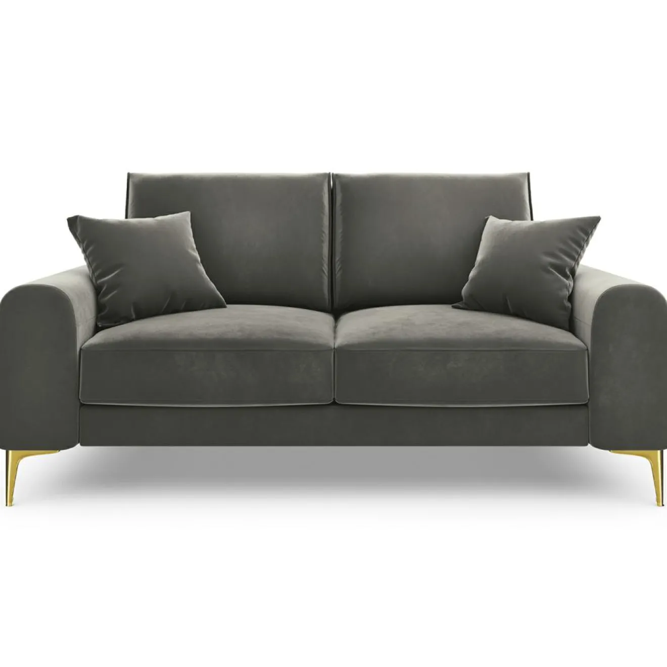 Mazzini Sofas Canapé 2 places velours madara gris - 172x102x90 cm