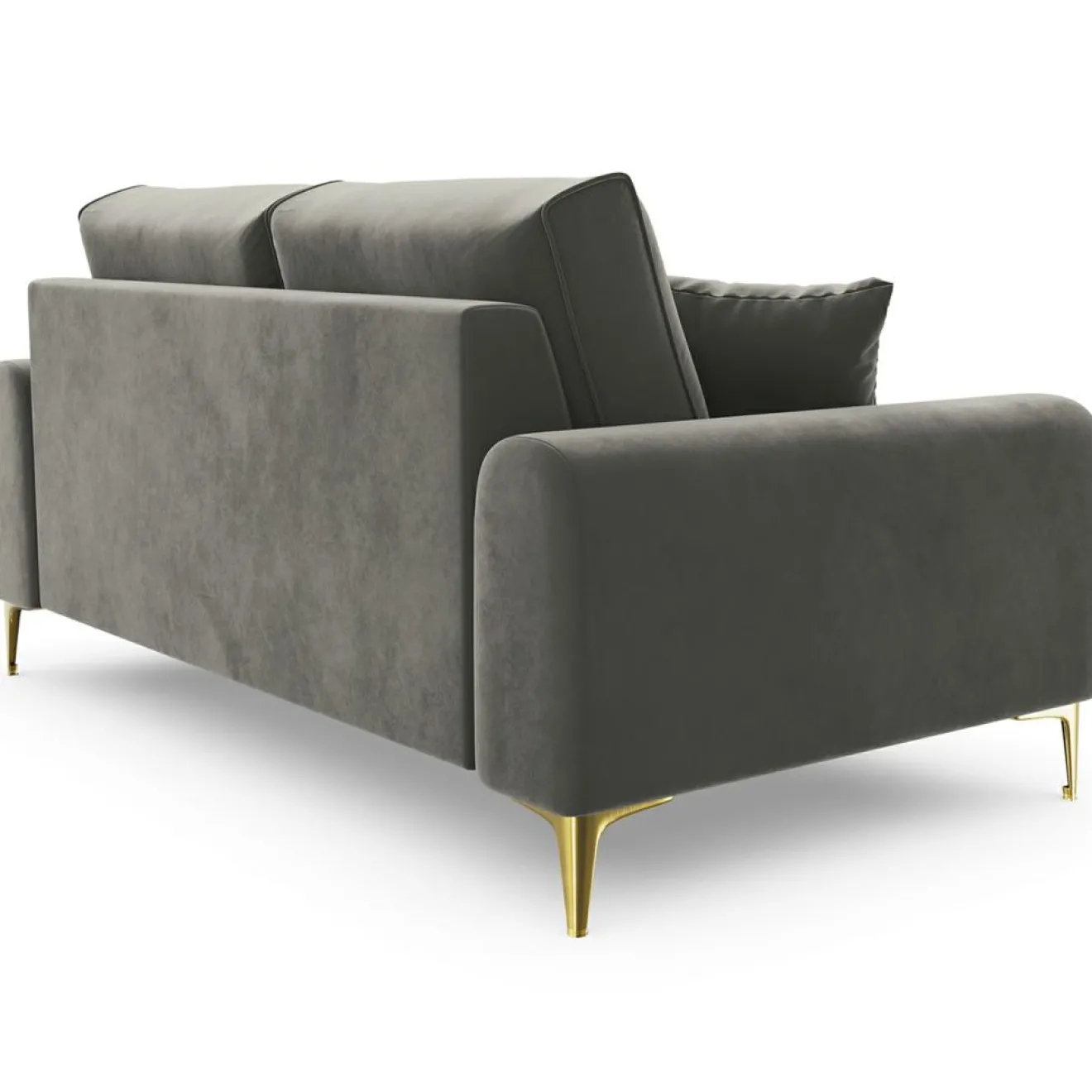 Mazzini Sofas Canapé 2 places velours madara gris - 172x102x90 cm