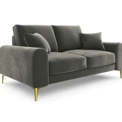 Mazzini Sofas Canapé 2 places velours madara gris - 172x102x90 cm