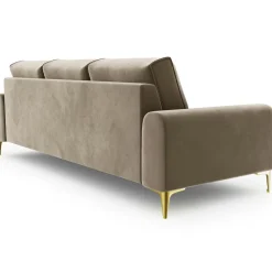 Mazzini Sofas Canapé 3 places velours madara beige - 222x102x90 cm