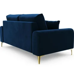 Outlet Mazzini Sofas Canapé 2 places velours madara bleu roi - 172x102x90 cm