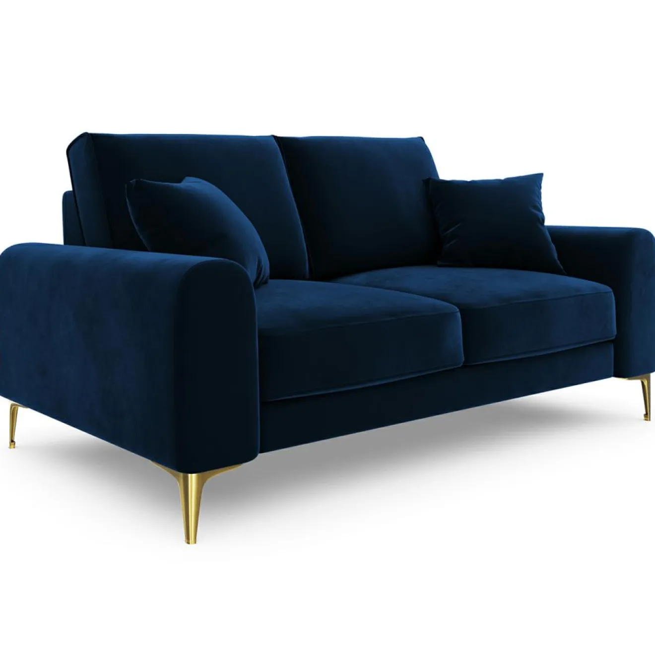 Outlet Mazzini Sofas Canapé 2 places velours madara bleu roi - 172x102x90 cm