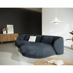 Mazzini Sofas Canapé angle droit Linden Chenille 4 Places bleu - 289x177x72 cm