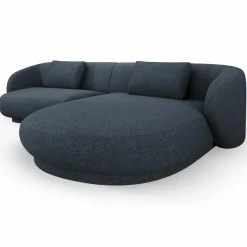 Mazzini Sofas Canapé angle droit Linden Chenille 4 Places bleu - 289x177x72 cm