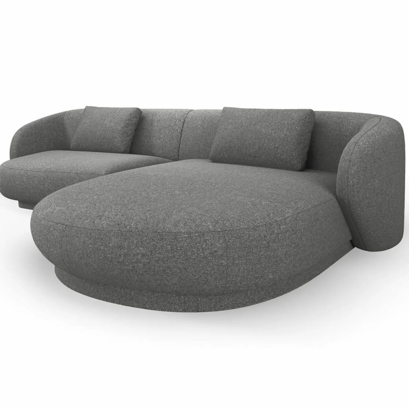 Online Mazzini Sofas Canapé angle droit Linden Chenille 4 Places gris foncé - 289x177x72 cm