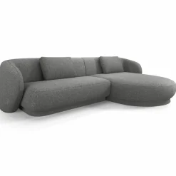 Online Mazzini Sofas Canapé angle droit Linden Chenille 4 Places gris foncé - 289x177x72 cm