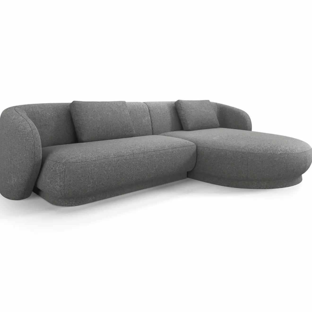 Online Mazzini Sofas Canapé angle droit Linden Chenille 4 Places gris foncé - 289x177x72 cm