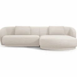 Discount Mazzini Sofas Canapé angle droit Linden Chenille 4 Places beige - 289x177x72 cm