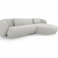 Mazzini Sofas Canapé angle droit Linden Chenille 4 Places argenté chiné - 289x177x72 cm