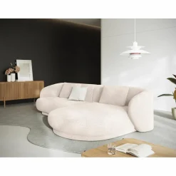Mazzini Sofas Canapé angle droit Linden Chenille 4 Places beige clair - 289x177x72 cm