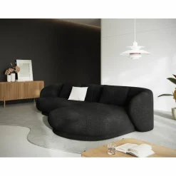 Hot Mazzini Sofas Canapé angle droit Linden Chenille 4 Places noir - 289x177x72 cm