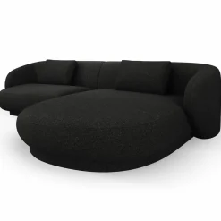 Hot Mazzini Sofas Canapé angle droit Linden Chenille 4 Places noir - 289x177x72 cm