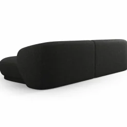 Hot Mazzini Sofas Canapé angle droit Linden Chenille 4 Places noir - 289x177x72 cm