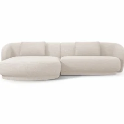 Mazzini Sofas Canapé angle gauche Linden Chenille 4 Places beige - 289x177x72 cm