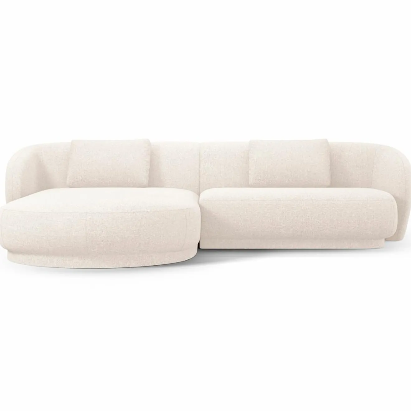 Best Mazzini Sofas Canapé angle gauche Linden Chenille 4 Places beige clair - 289x177x72 cm