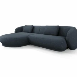 New Mazzini Sofas Canapé angle gauche Linden Chenille 4 Places bleu - 289x177x72 cm