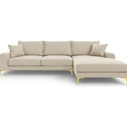 Outlet Mazzini Sofas Canapé d'angle droit 5 places Madara beige - 254x182x90 cm