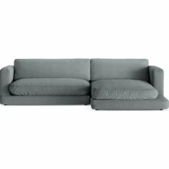 Discount Mazzini Sofas Canapé d'angle droit Daphne 4 Places Gris Foncé - 270x170x86 cm