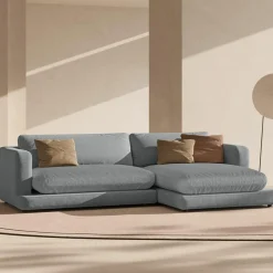 Discount Mazzini Sofas Canapé d'angle droit Daphne 4 Places Gris Foncé - 270x170x86 cm