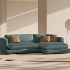 Hot Mazzini Sofas Canapé d'angle droit Daphne 4 Places Vert mousse - 270x170x86 cm