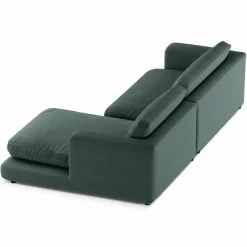 Hot Mazzini Sofas Canapé d'angle droit Daphne 4 Places Vert mousse - 270x170x86 cm