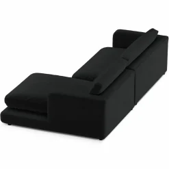 Mazzini Sofas Canapé d'angle droit en Velours Daphne 4 Places Noir - 270x170x86 cm