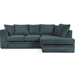 Mazzini Sofas Canapé d'angle droit Quince 4 Places bleu - 221x171x80 cm
