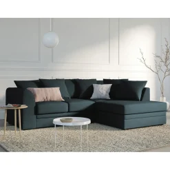 Mazzini Sofas Canapé d'angle droit Quince 4 Places bleu - 221x171x80 cm