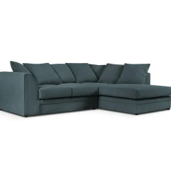 Mazzini Sofas Canapé d'angle droit Quince 4 Places bleu - 221x171x80 cm