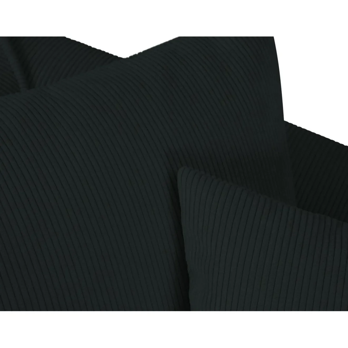 Hot Mazzini Sofas Canapé d'angle Droit Quince Velours côtelé 4 Places noir - 221x171x80 cm