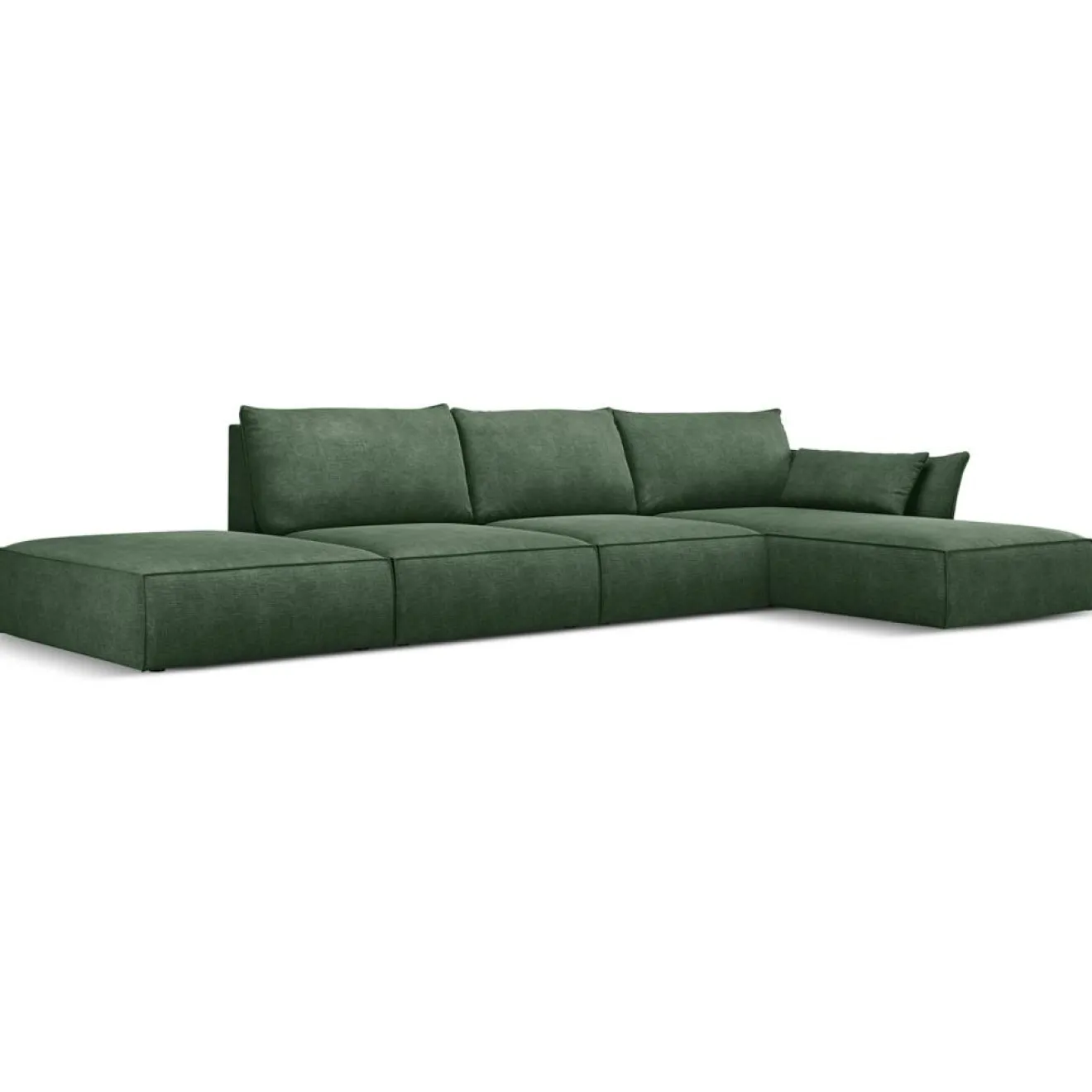 Sale Mazzini Sofas Canapé D'Angle Droit Vanda 5 Places 1 vert bouteille - 386x166x85 cm