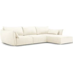 Mazzini Sofas Canapé D'Angle Droit Vanda 5 Places 2 beige clair - 208x166x85 cm