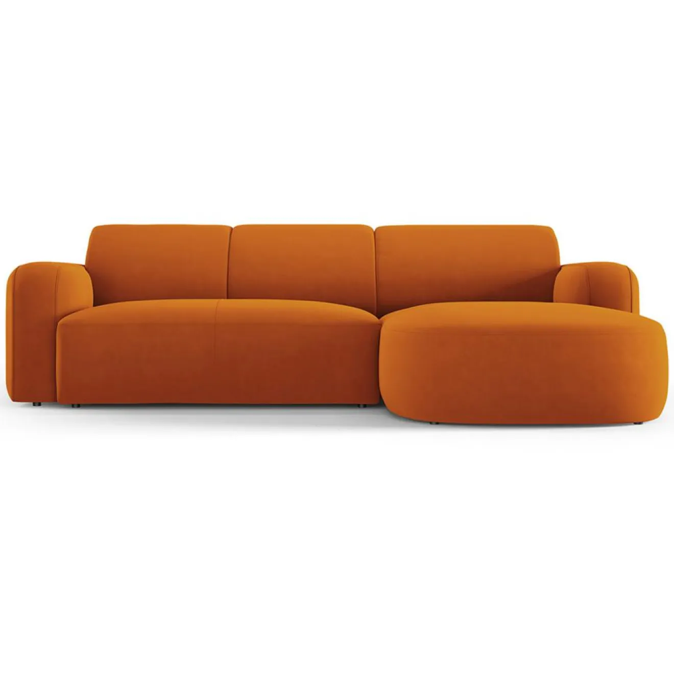 Clearance Mazzini Sofas Canapé d'angle droit Velours Jasmin 4 Places terracotta - 250x170x72 cm