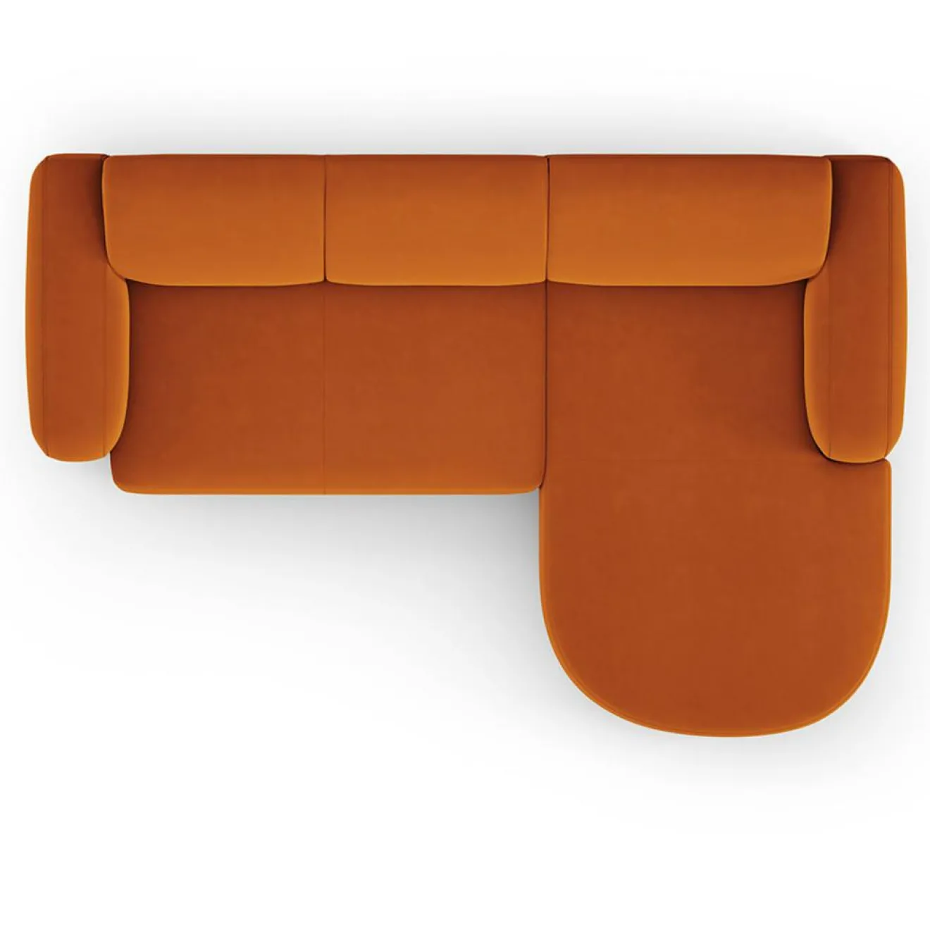 Clearance Mazzini Sofas Canapé d'angle droit Velours Jasmin 4 Places terracotta - 250x170x72 cm