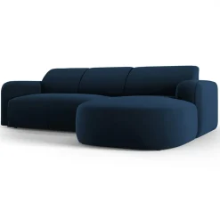 Best Mazzini Sofas Canapé d'angle droit Velours Jasmin 4 Places bleu roi - 250x170x72 cm